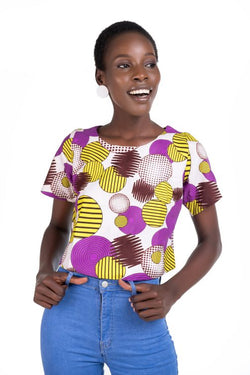 Crop Top African Print (white) - www.makula.store